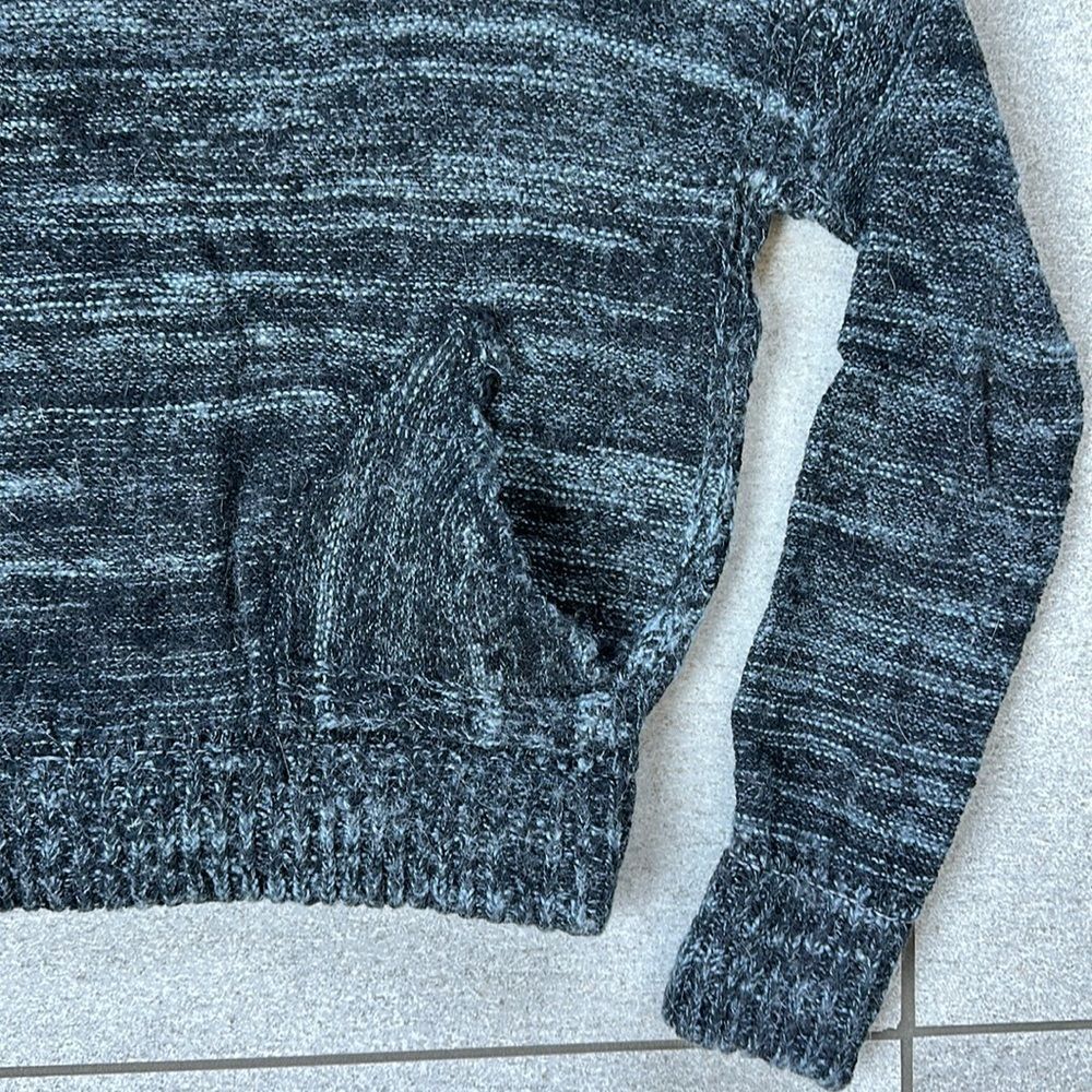Free People In My Pocket Cropped Boxy Sweater w/ Pockets in Charcoal Grey XS - Picture 5 of 15